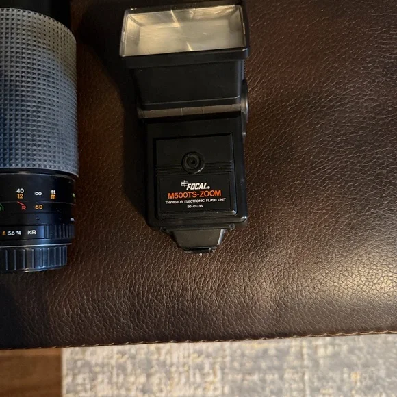 Pentax Silver Film Camera with Black Lens and Red Strap - Picture 3 of 5